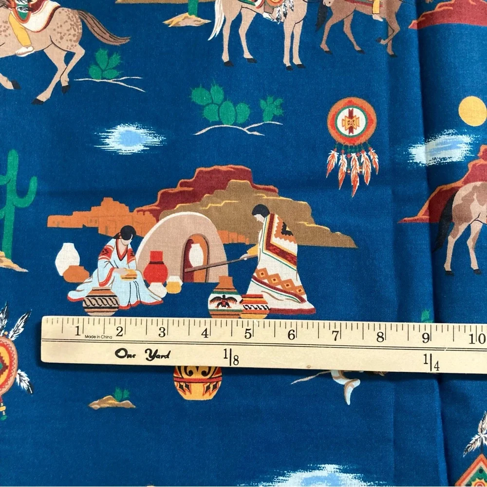 2.8 yards fabric Joan Messmore Cranston 100% cotton Pueblo southwest New Mexico